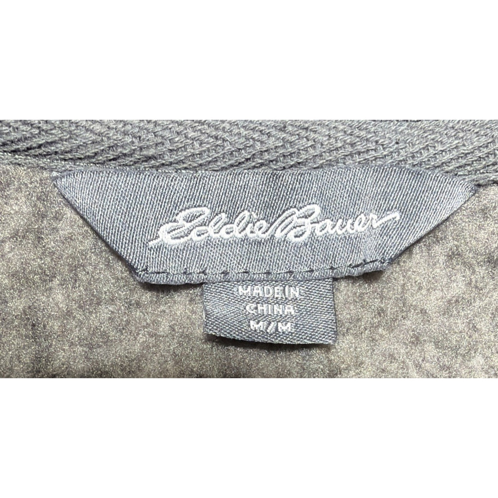 Eddie Bauer Sweater Men's M Gray Quarter Zip Radiator Fleece Pullover Outdoor