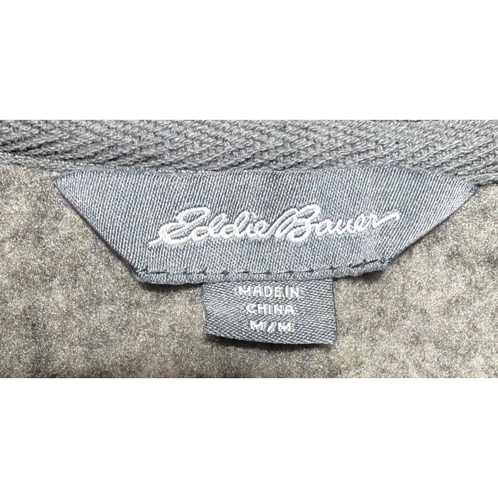 Eddie Bauer Sweater Men's M Gray Quarter Zip Radiator Fleece Pullover Outdoor
