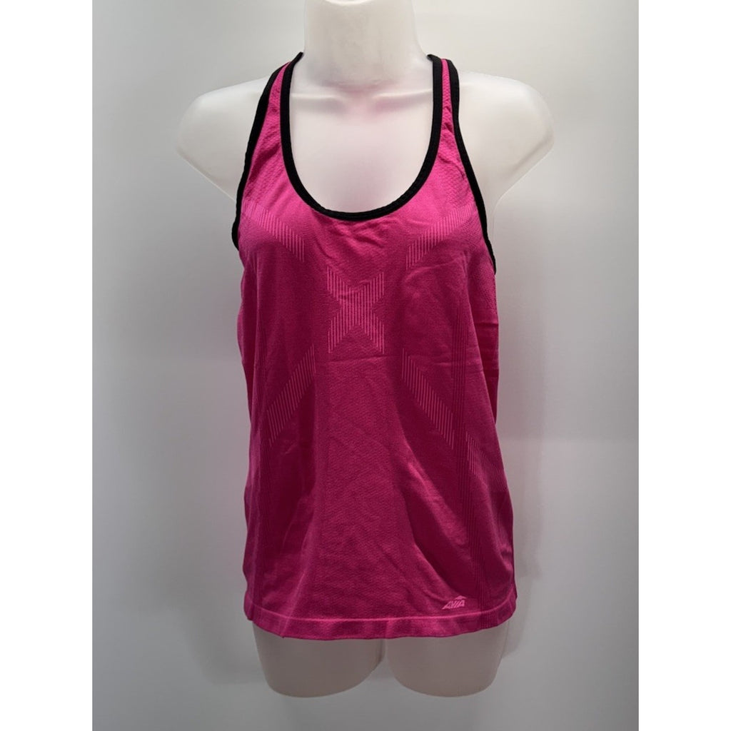 Avia Women's Black and Hot Pink Athletic Workout Gym Tank Top Size Medium