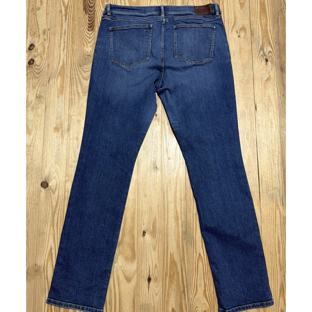 Denim Jeans Lauren Ralph Lauren Women's Blue Modern Straight Pants Size 12 Rip
