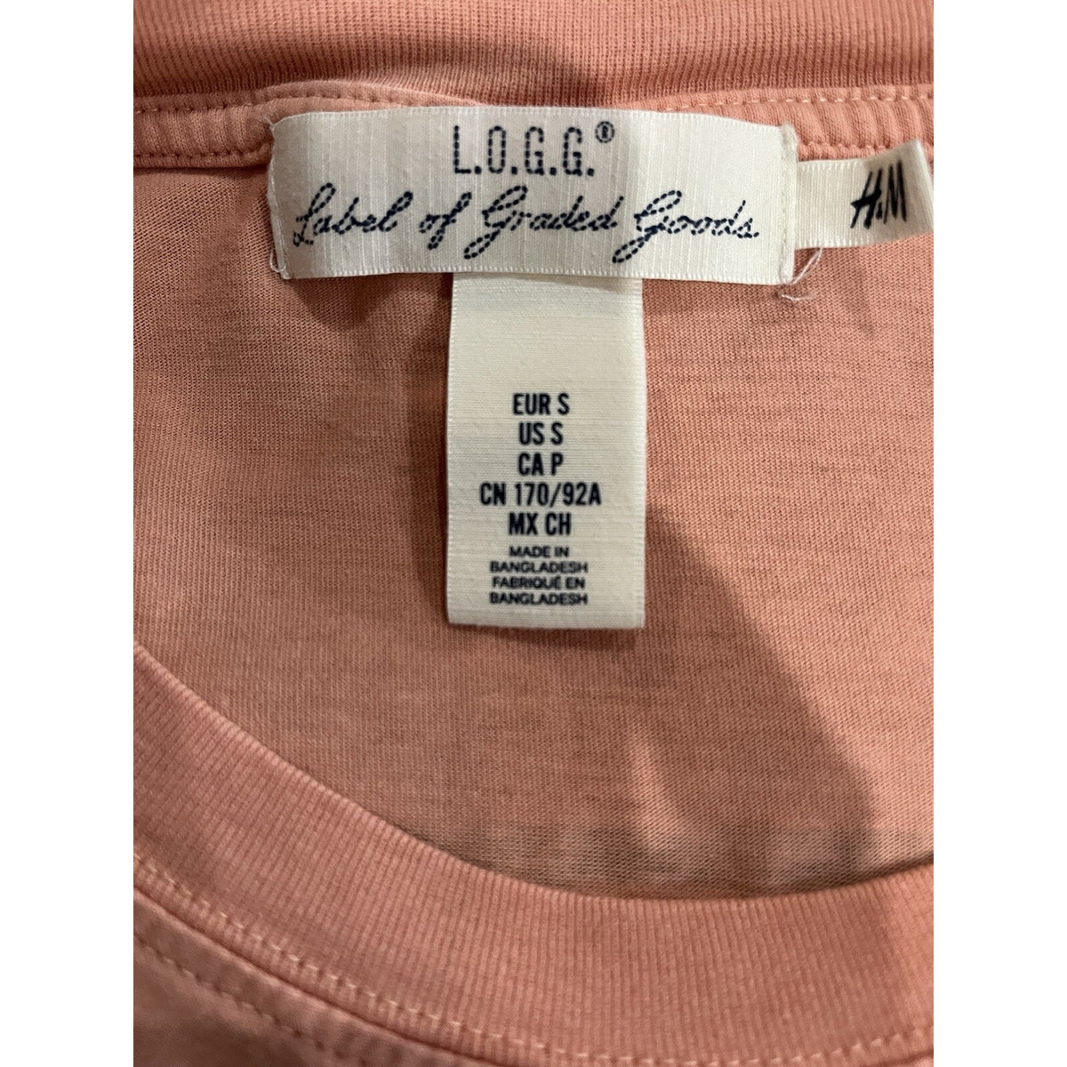 L.O.G.G. Label of Graded Goods H&M Women's S Coral Waikiki Beach Hawaii T-Shirt