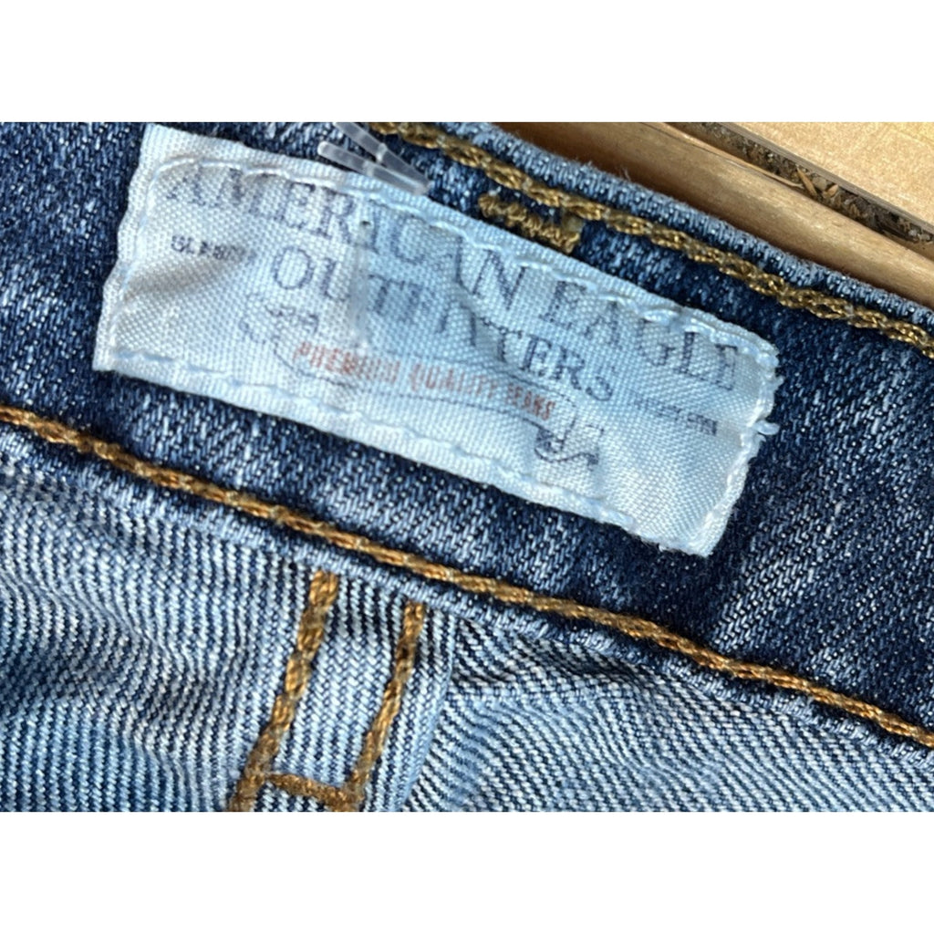 American Eagle Women's Stretch Boot Jeans Size 6 Embroidered Y2K 30.5" Inseam