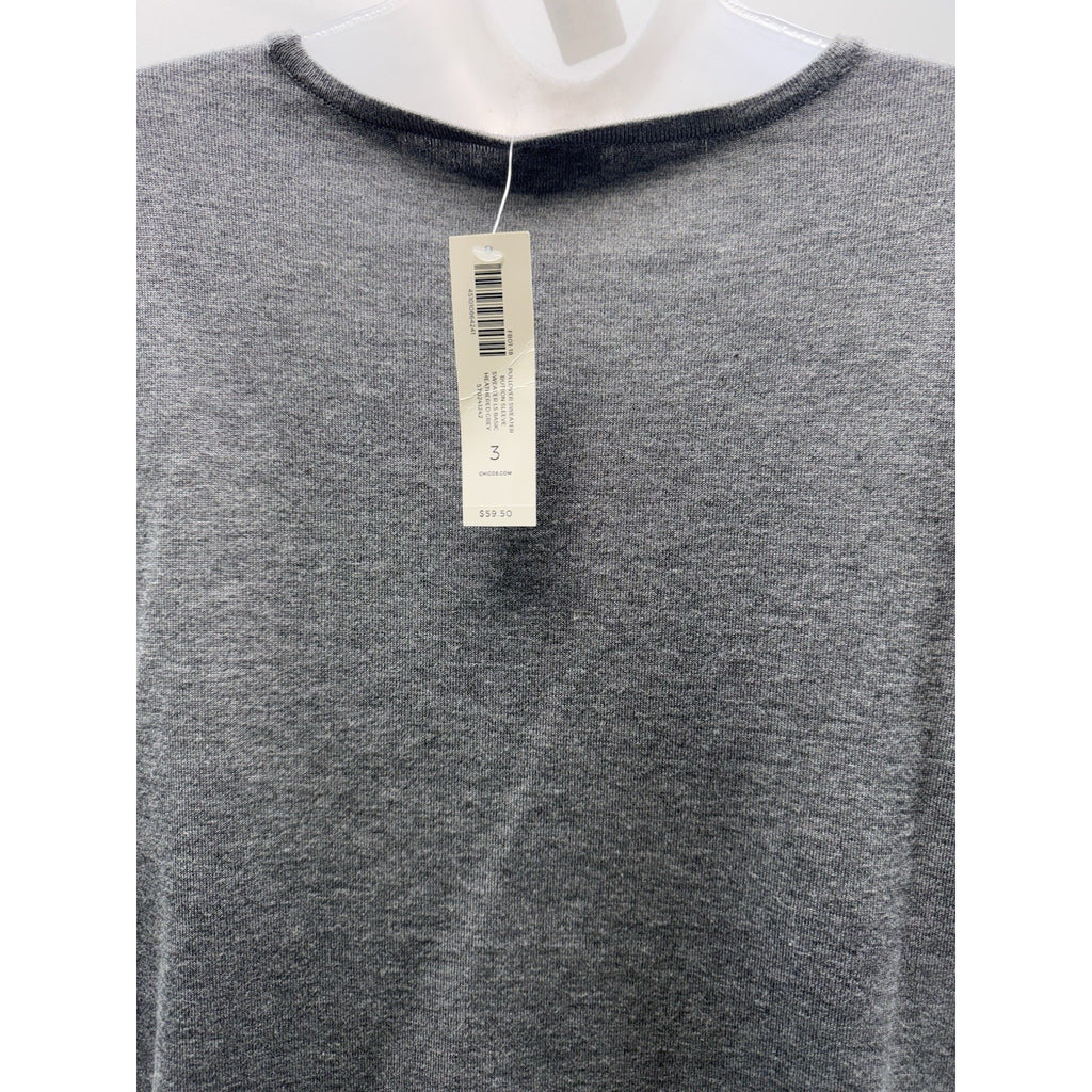 Chico's Sweater3Women's Small Gray Long Sleeve Pullover Knit