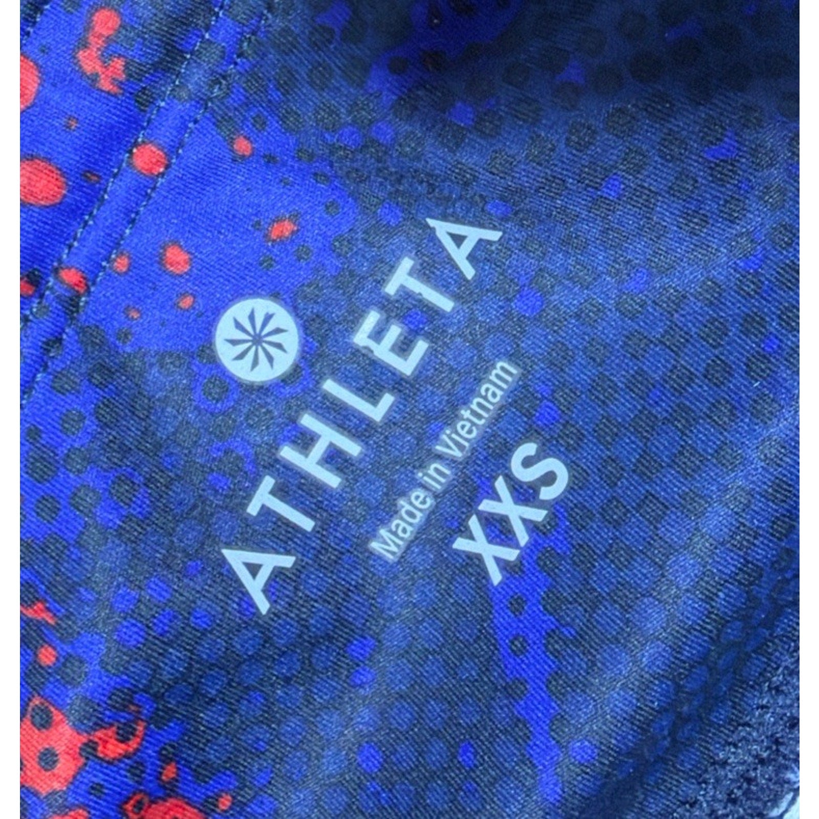 Athleta Electro Sonar Capri Leggings Blue Red Size XXS Workout Athletic