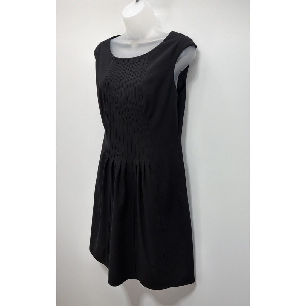 Calvin Klein Black Sleeveless Sheath pleated Dress Size 8