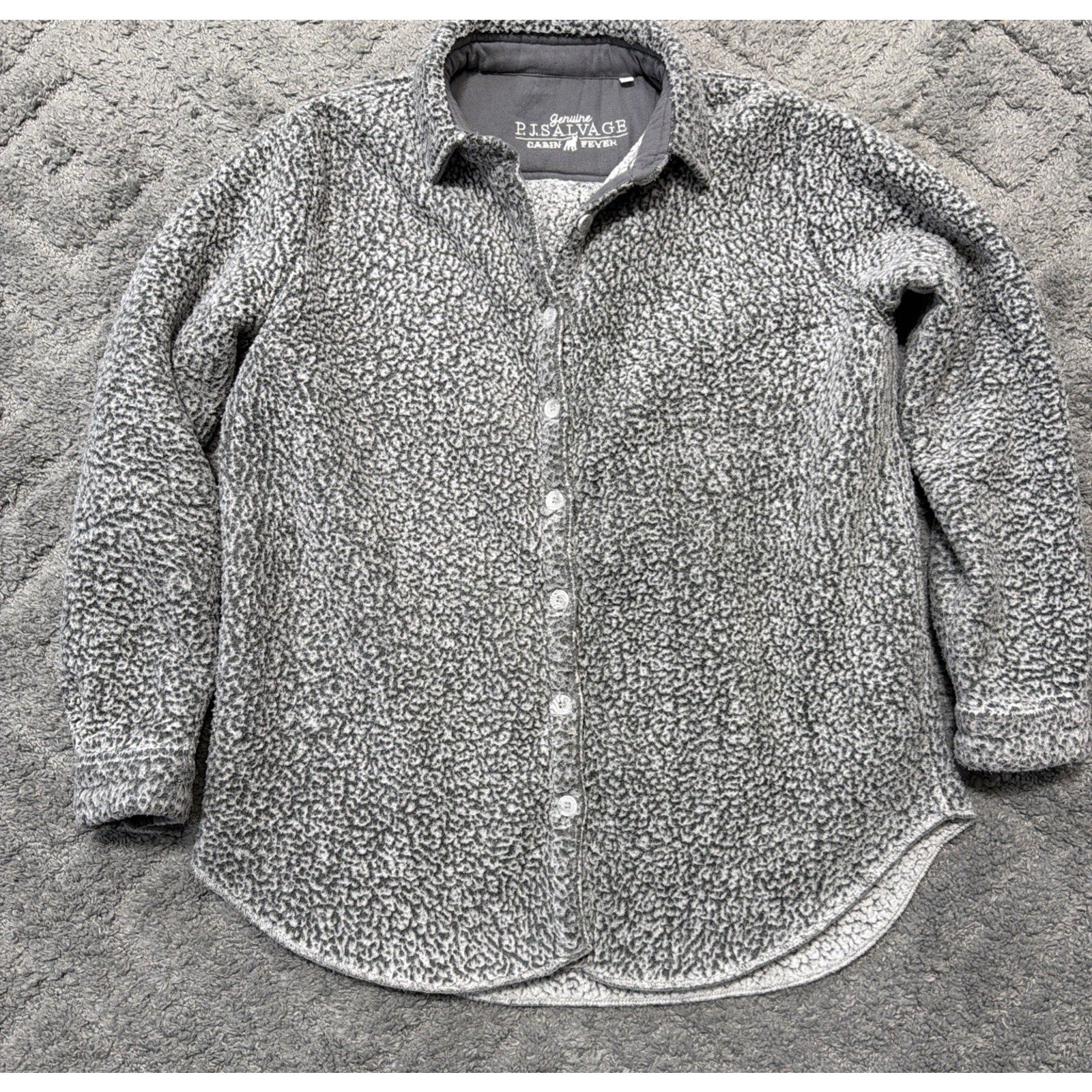 Genuine PJ Salvage Cabin Fever Sherpa Fleece Button Up Jacket Size Large