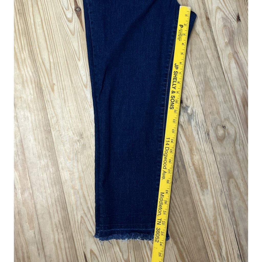 Old Navy Womens Size 2 Blue Mid-Rise Super Skinny Raw Hem Crop Denim Jeans