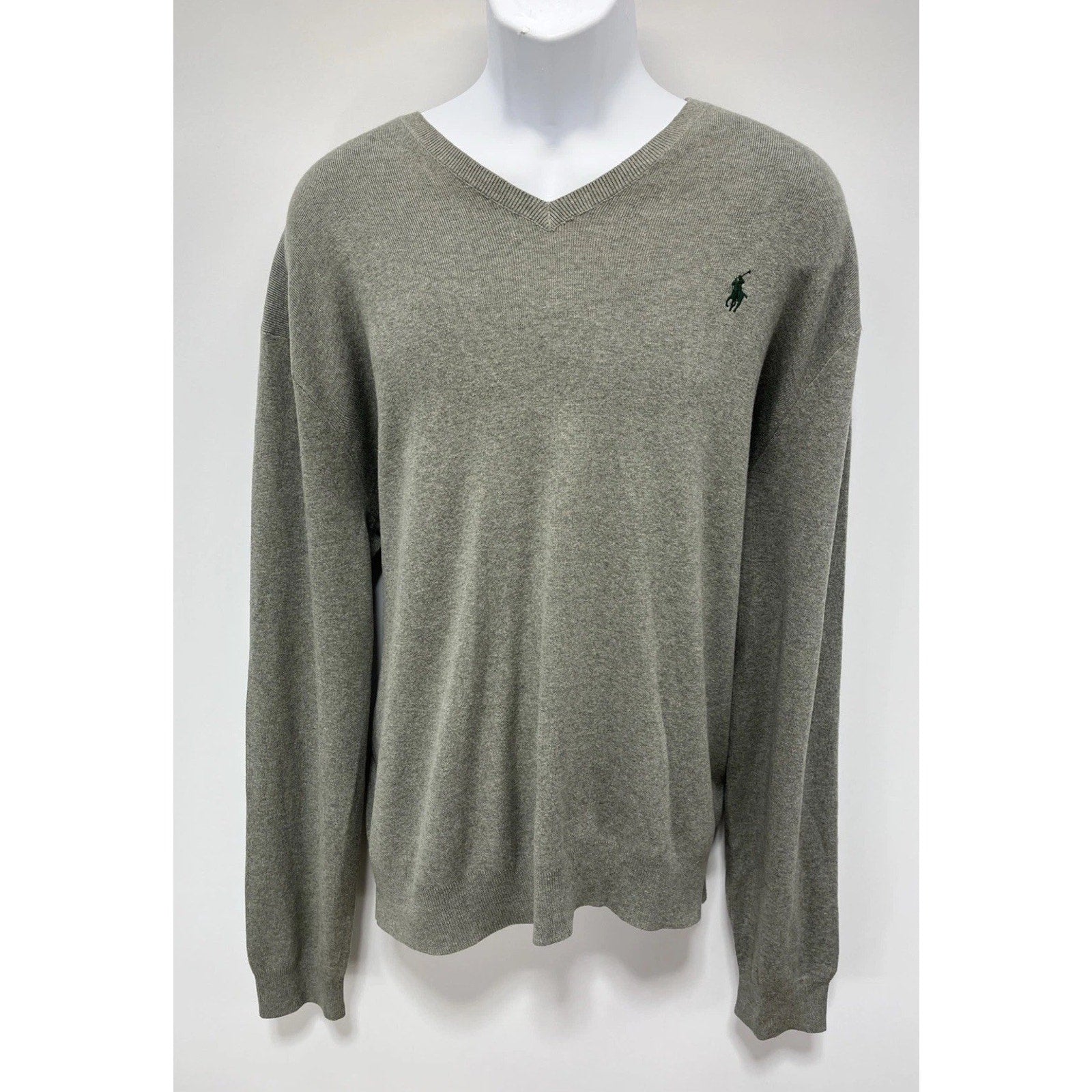 Polo Ralph Lauren Sweater V-Neck Long Sleeve Pima Cotton Green Men’s XXL