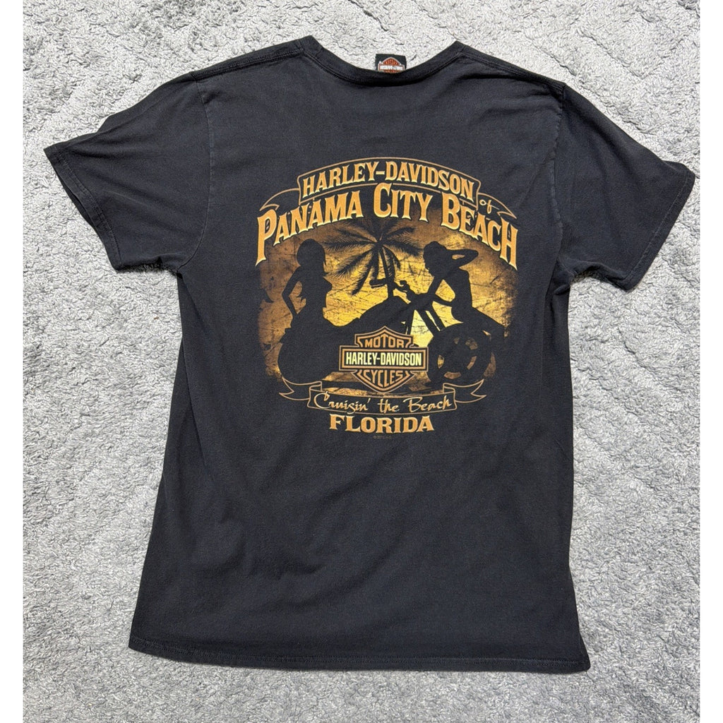 Harley-Davidson Bar & Shield Eagle Short Sleeve Shirt L Black Panama City FL