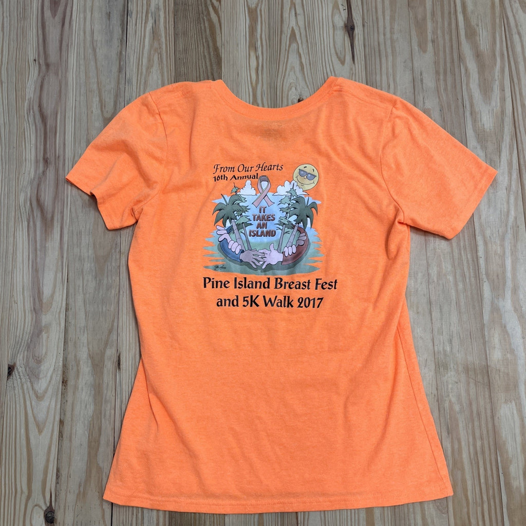 Pine Island Florida Breast Cancer Awareness Graphic T Shirt Women’s 2017 Size M