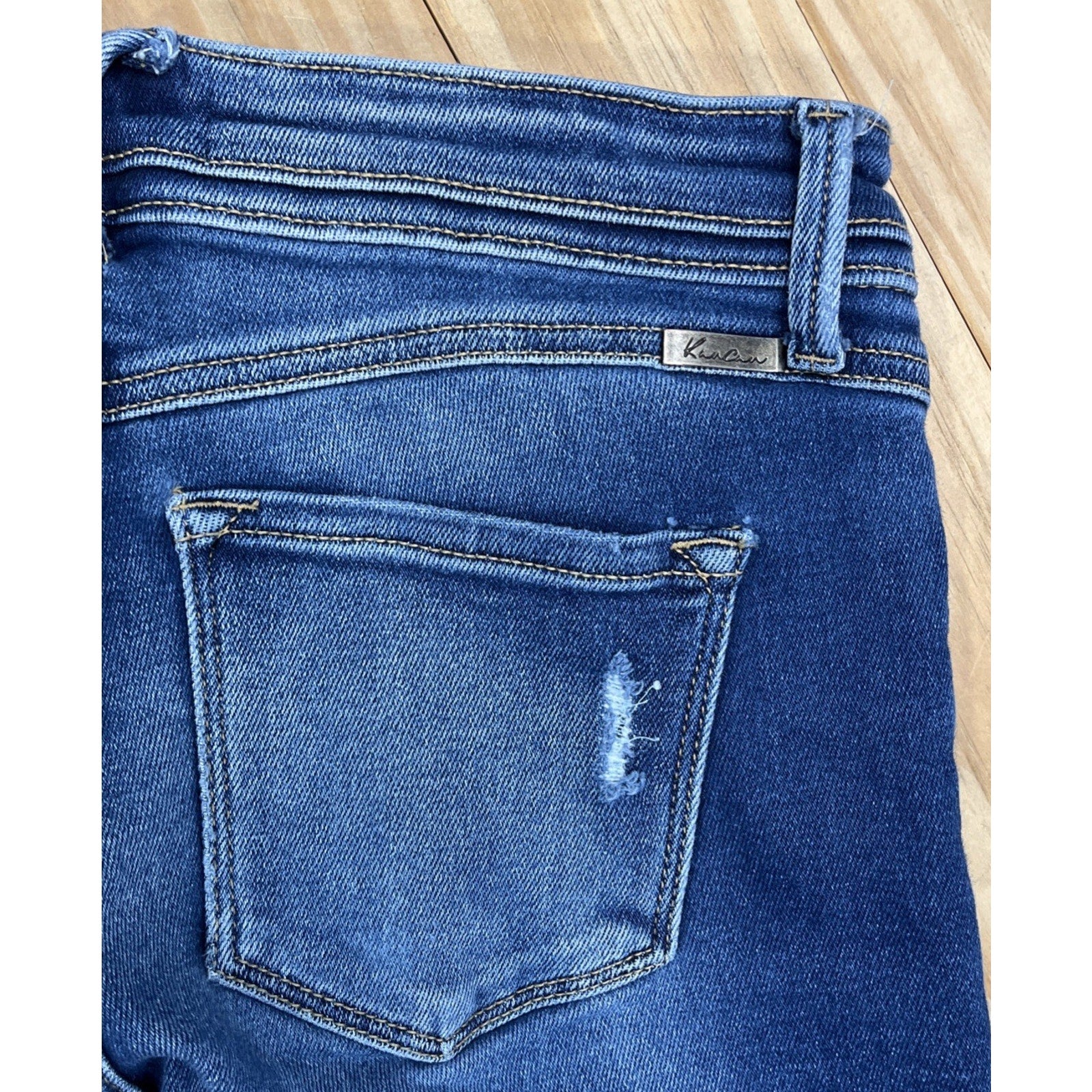 Kancan Skinny Distressed Button Fly Denim Jeans Womens 7/27