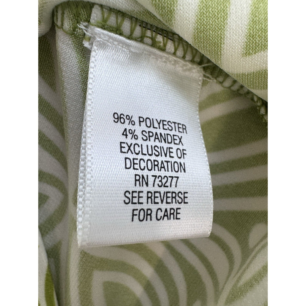 Apt 9 Womens Small Green White Geometric Dress Beaded Neck Sleeveless NWT