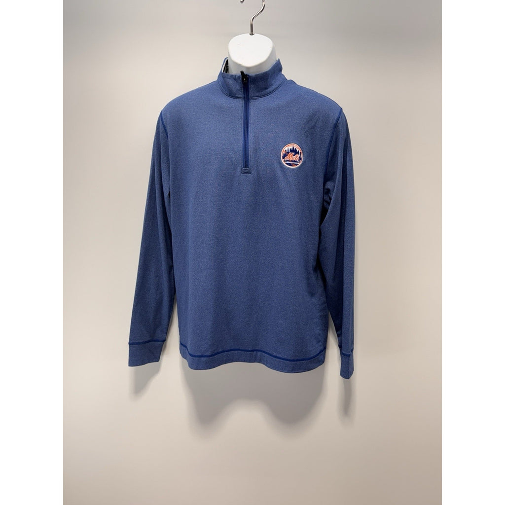 Mets Cutter & Buck Pullover 1/4 Zip Blue Long Sleeve Athletic Drytec Men’s S