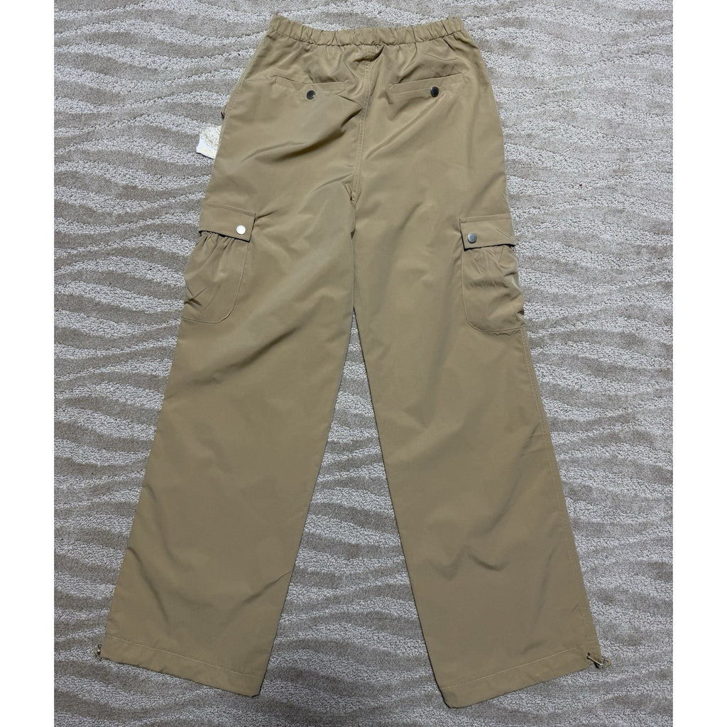 NWT Altar’d State Tan Wide Leg Cargo Pants Women’s Small Elastic Waist Utility