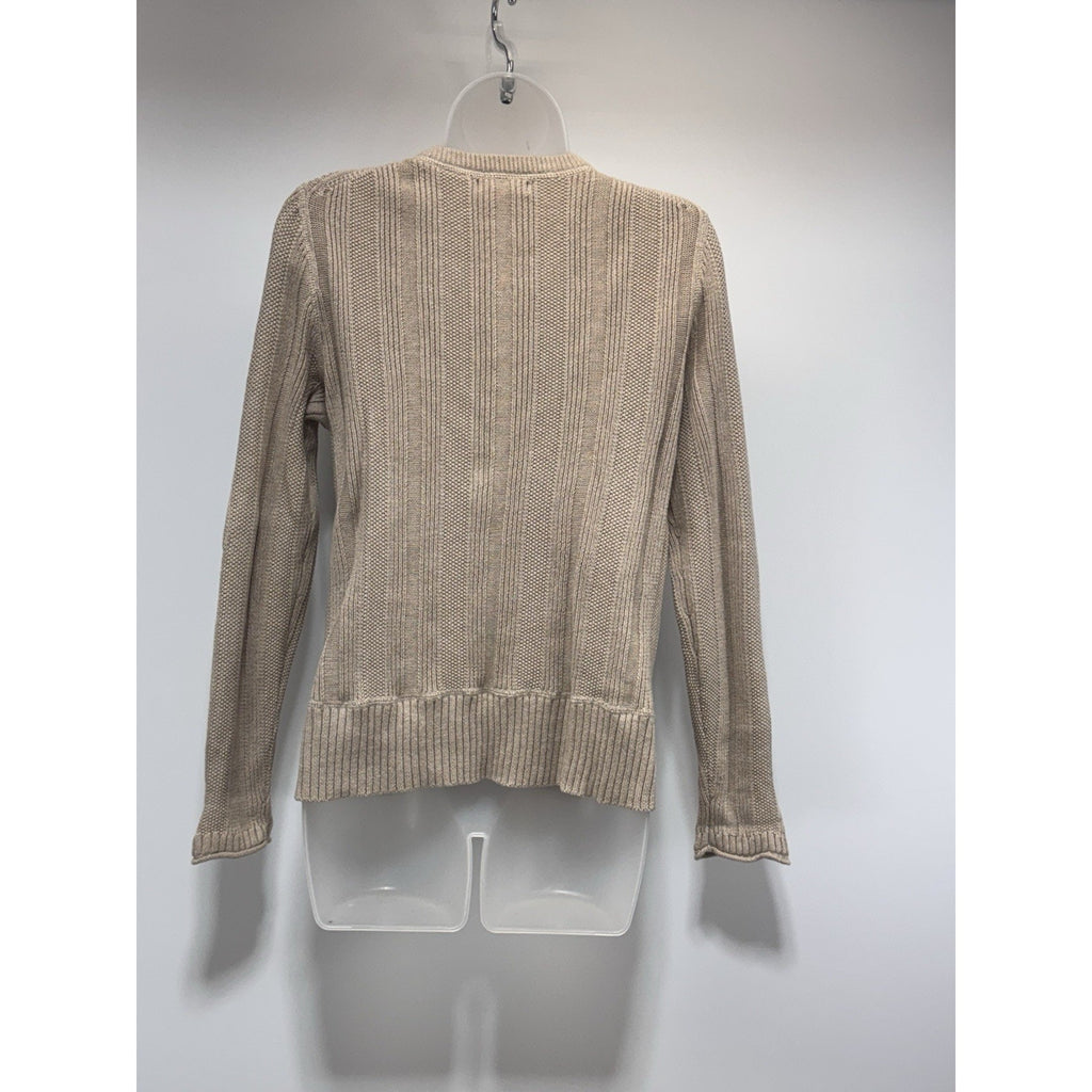 Hannah Tan Brown Cardigan Sweater Knit Long Sleeve Button Front Women’s Size M