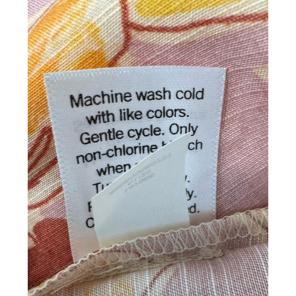 Nine West Strappy Ruched Midi Yellow Floral Summer Dress Women’s Size Medium NWT