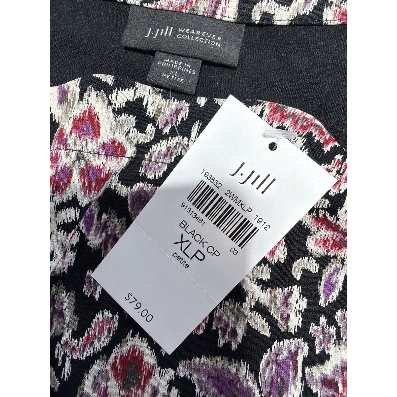 J. Jill Wearever Collection Womens L Blouse Shirt Paisley Floral Casual Career