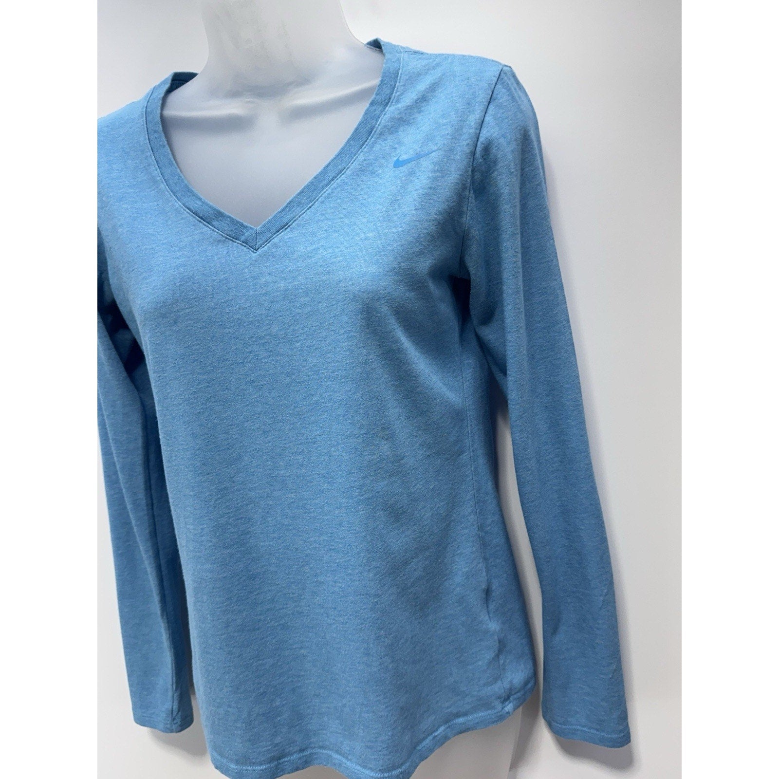 Nike Dri-Fit Athletic Cut Top Blue Long Sleeve T-Shirt Women’s Size Small