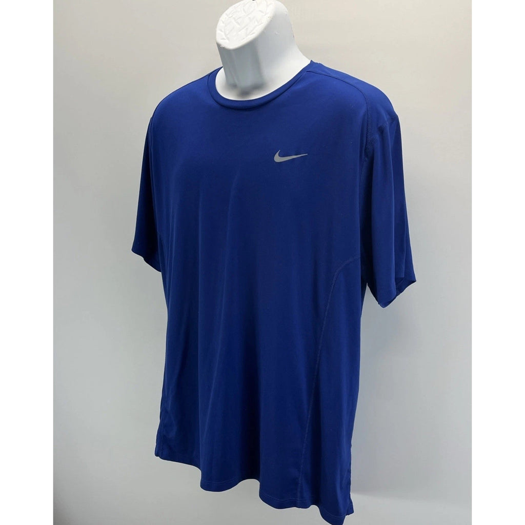 Nike Dri-Fit Running Compression Men's Training Short Sleeve Blue Shirt XXL