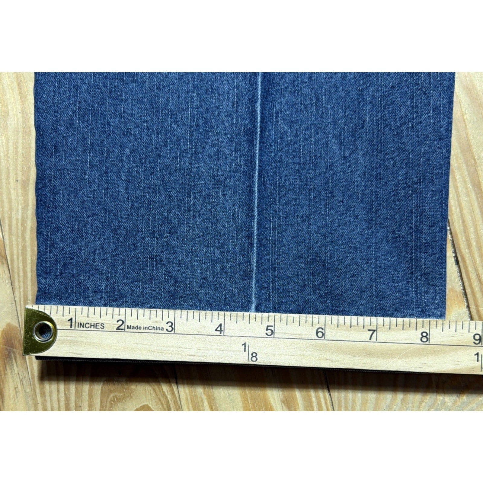 Haggar Premium Denim Trouser Dress Pants Blue Classic Fit Pleated 36x30 Stretch