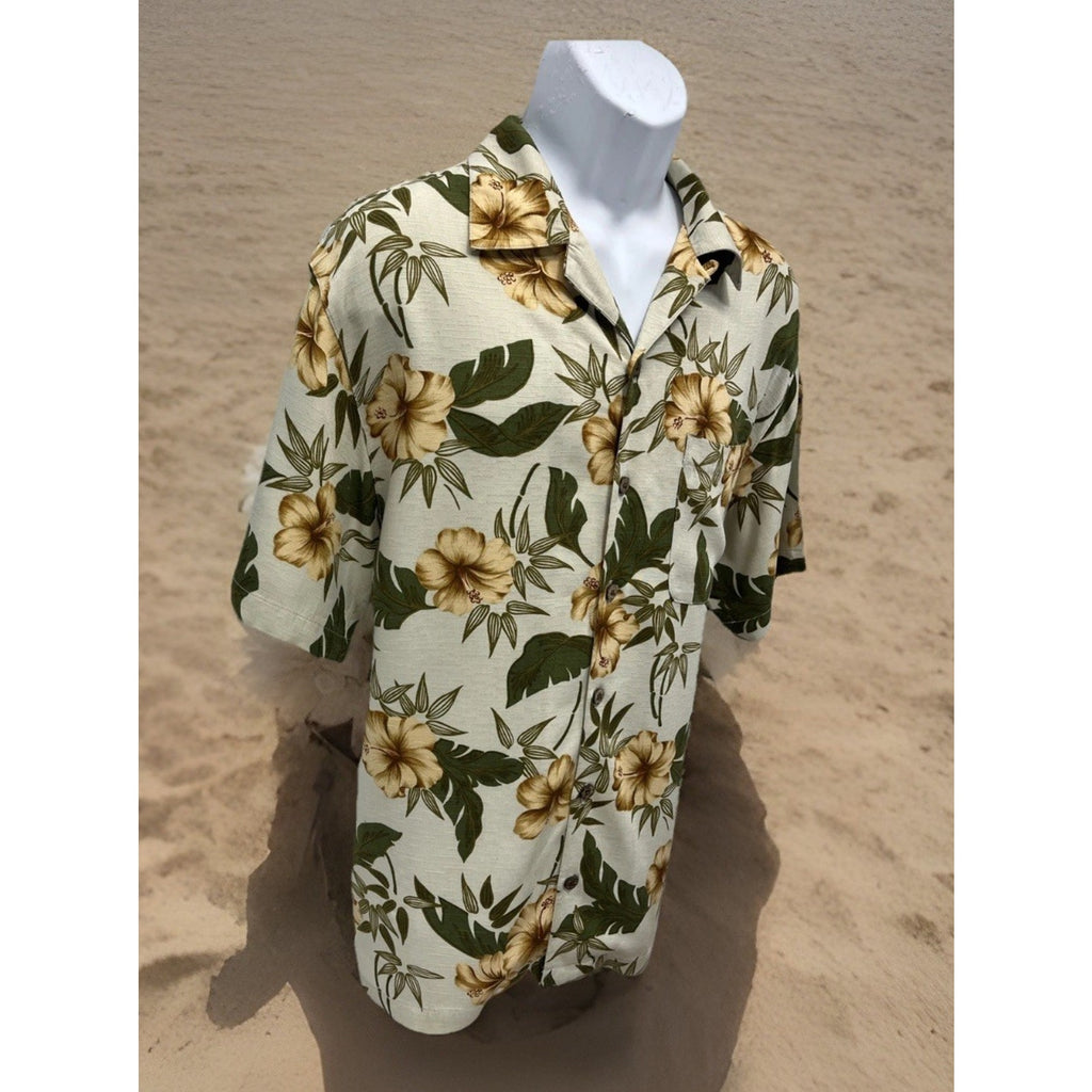Mens La Cabana Multicolor Aloha Hawaiian Island Rayon SS Casual Shirt sz M
