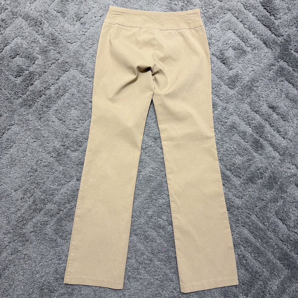 Joe Benbasset Womens Pull On Dress Pants Beige Size M Nylon Blend Stretch