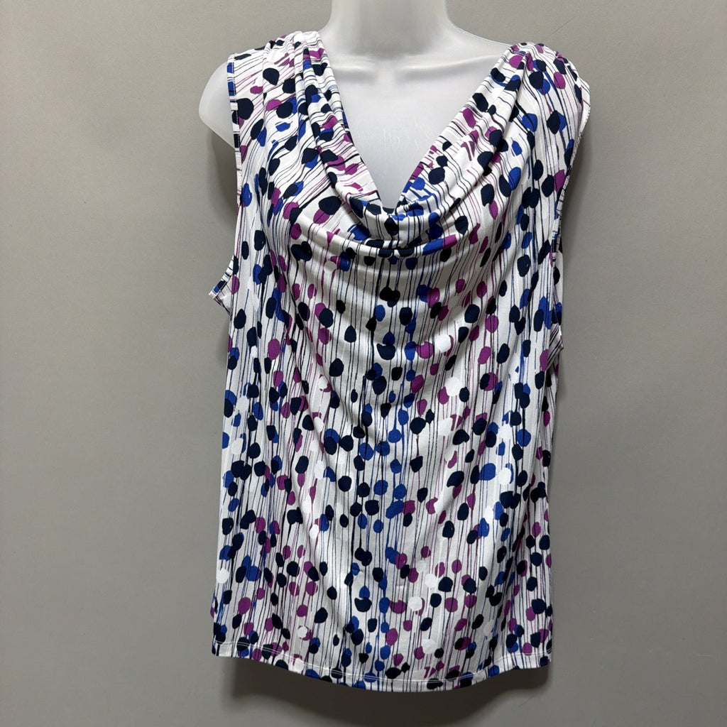 Studio Works Tank Top Womens Size XL Artsy Drip Sleeveless Pullover Blouse