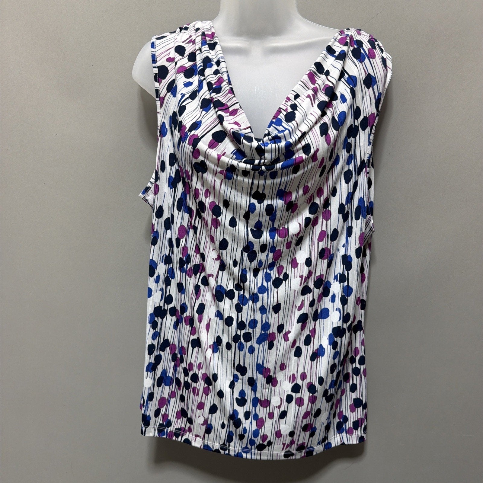 Studio Works Tank Top Womens Size XL Artsy Drip Sleeveless Pullover Blouse
