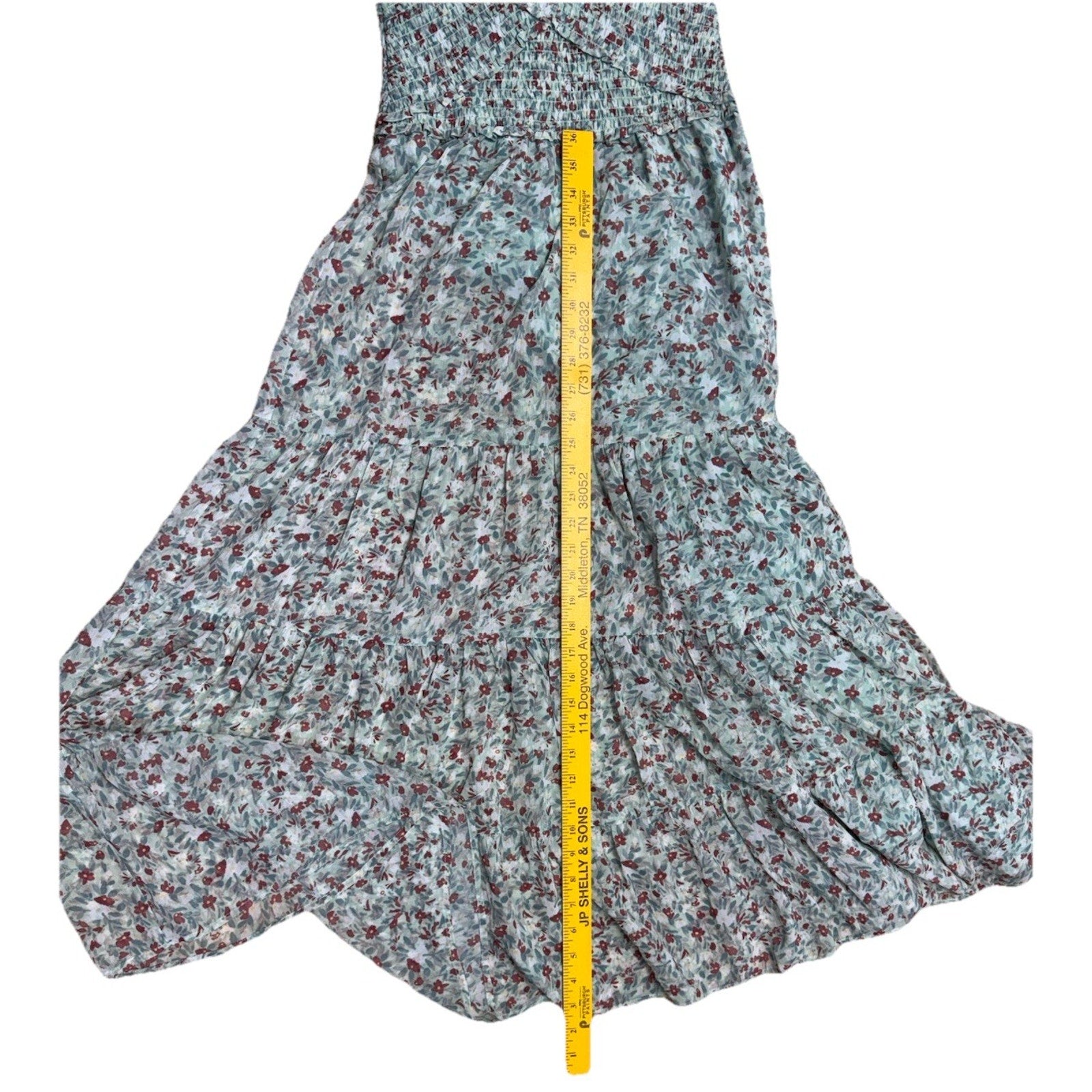BB DAKOTA Joie De Vivre Midi Dress Steve Madden Small Floral Smocked Tiered