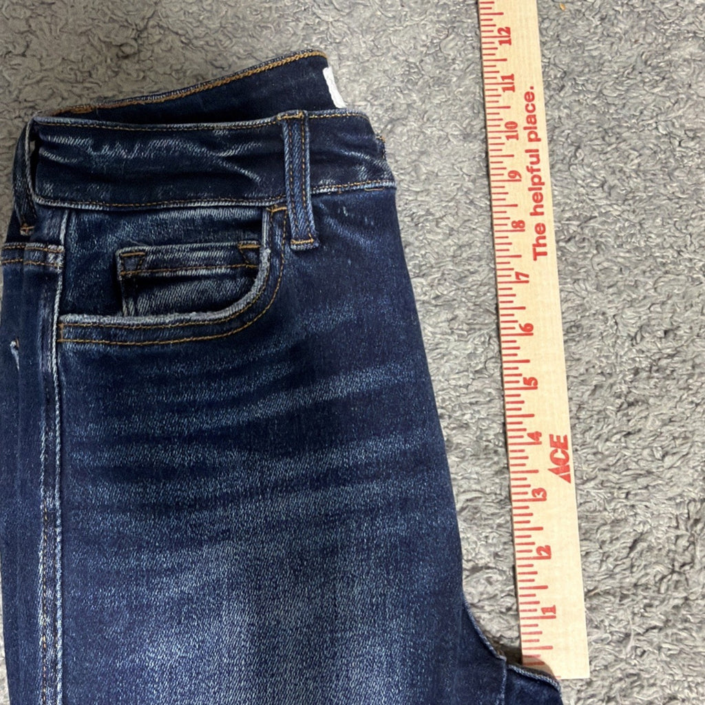 Flying Monkey High Rise Ankle Skinny Jeans Womens 25 Blue Distressed Stretch