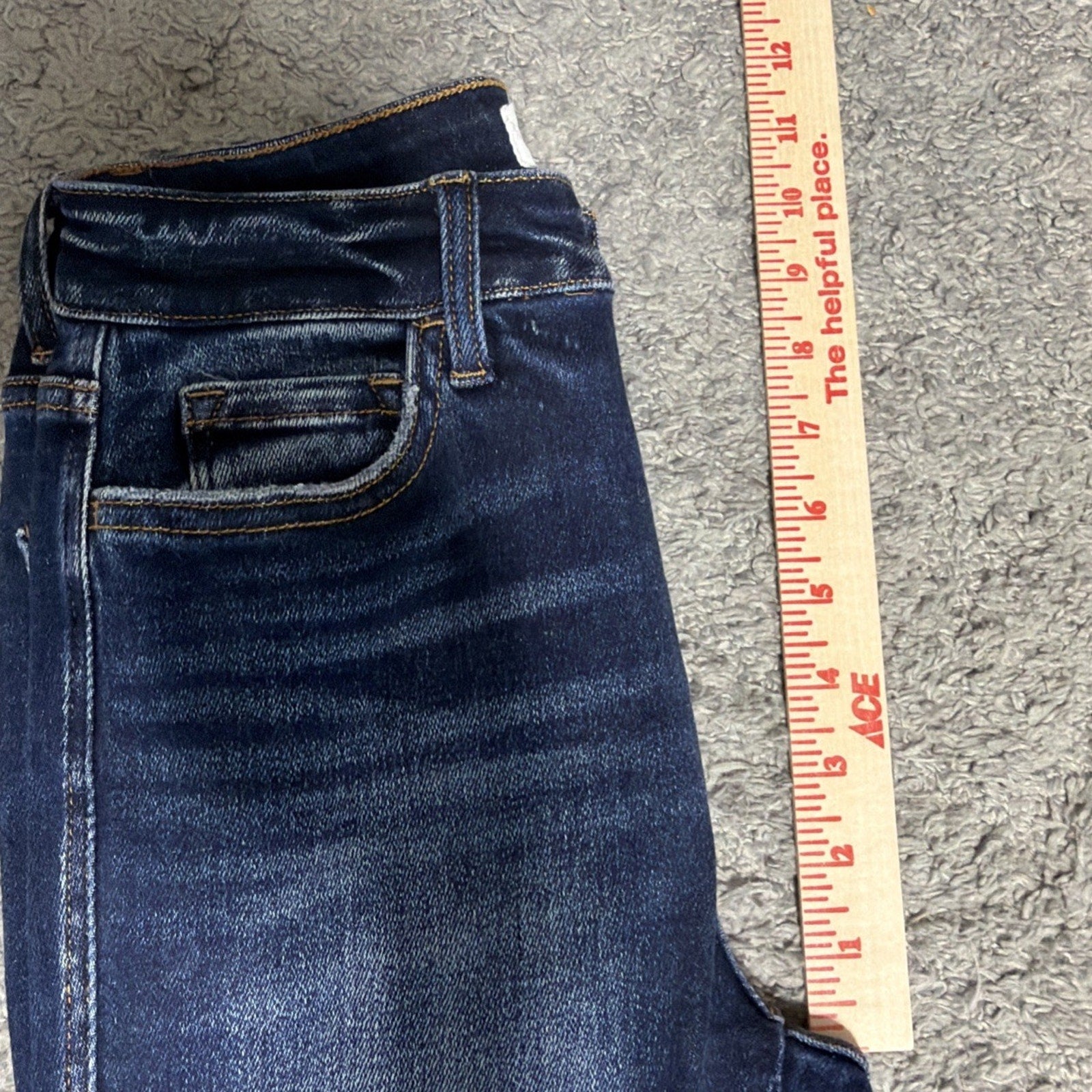 Flying Monkey High Rise Ankle Skinny Jeans Womens 25 Blue Distressed Stretch