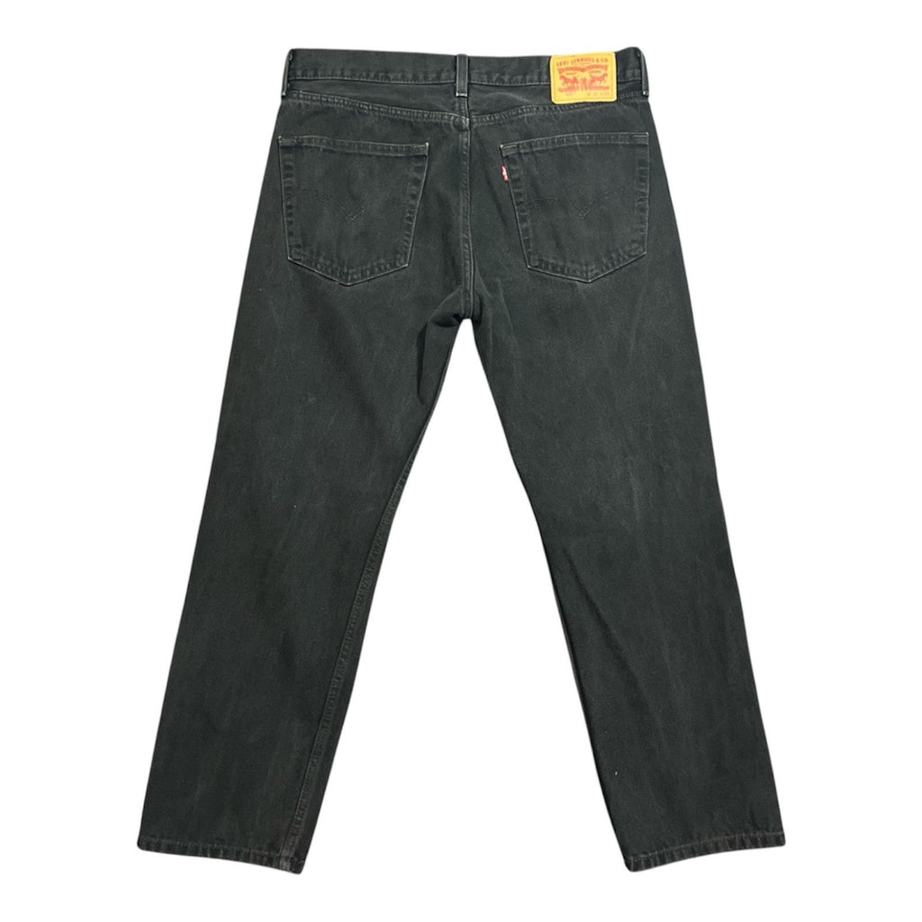 Levi's 505 Jeans Men's 36X29 Black Denim Cotton Straight Fit Mid Rise Zip Fly
