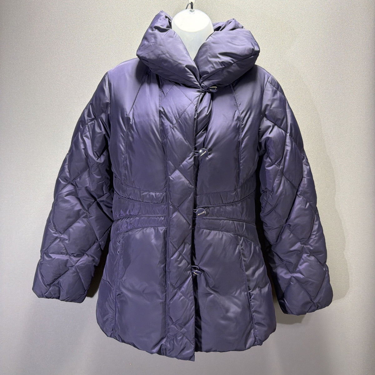 Larry Levine Puffer Jacket Duck Down Feather Filled Plum Purple Coat Size S