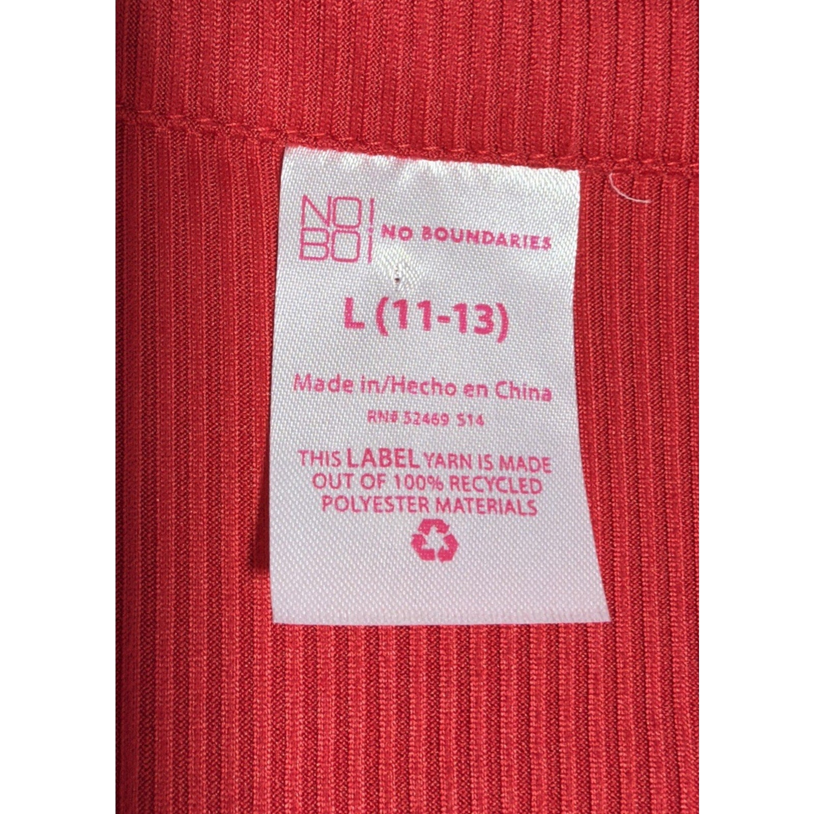 NEW Women’s No Boundaries Size Large Button Front Top Red Ribbed