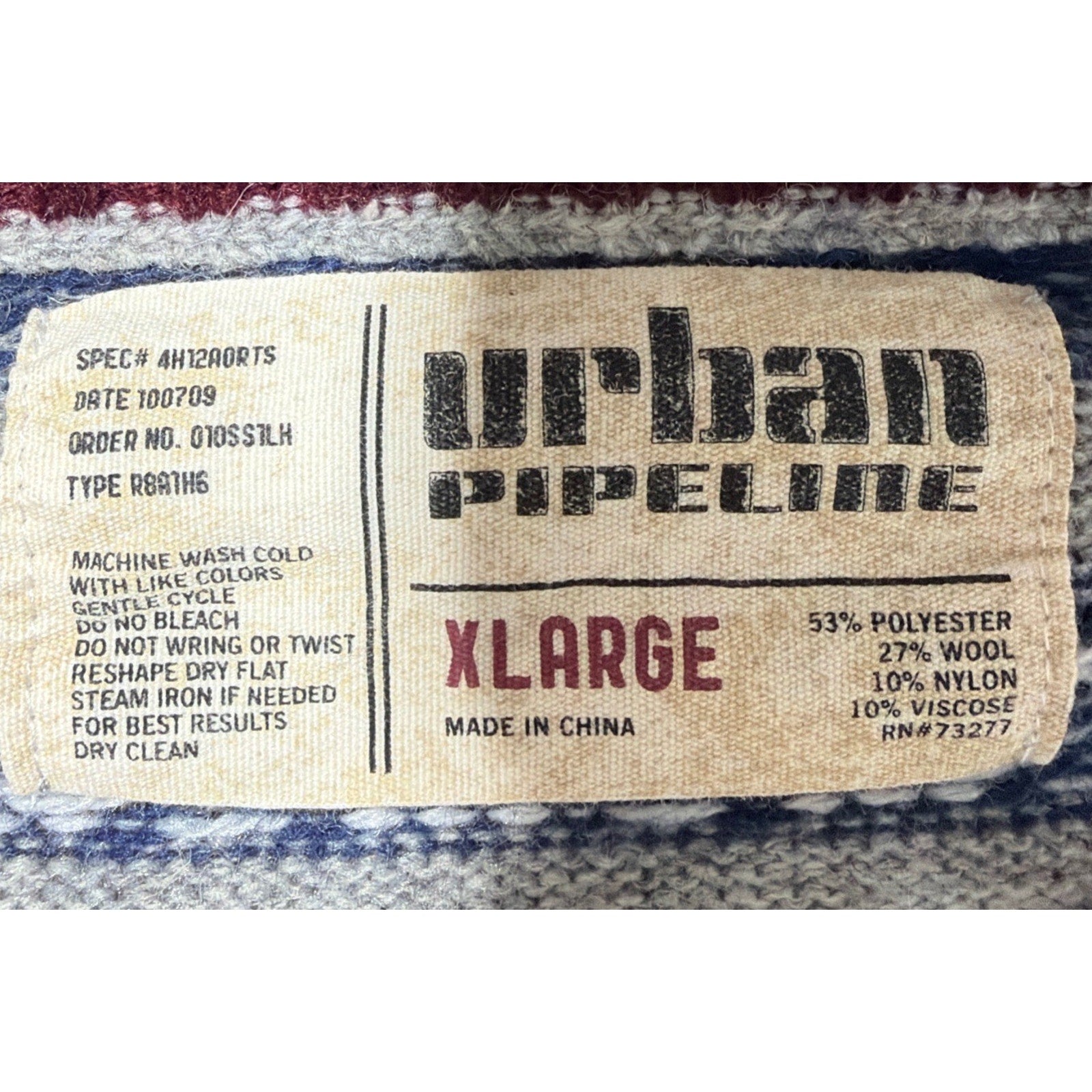 Urban Pipeline Sweater Mens XL Gray Fair Isle Nordic Wool Blend Knit Pullover