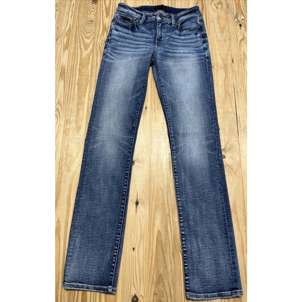 Buckle Black Women's Sz 26x34 Fit No. 53 Straight Leg Blue Denim Jeans Stretch