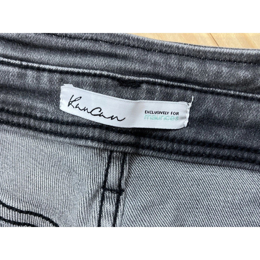KanCan Jeans Skinny High Rise Ankle Charcoal Wash Size 31 Raw Hem
