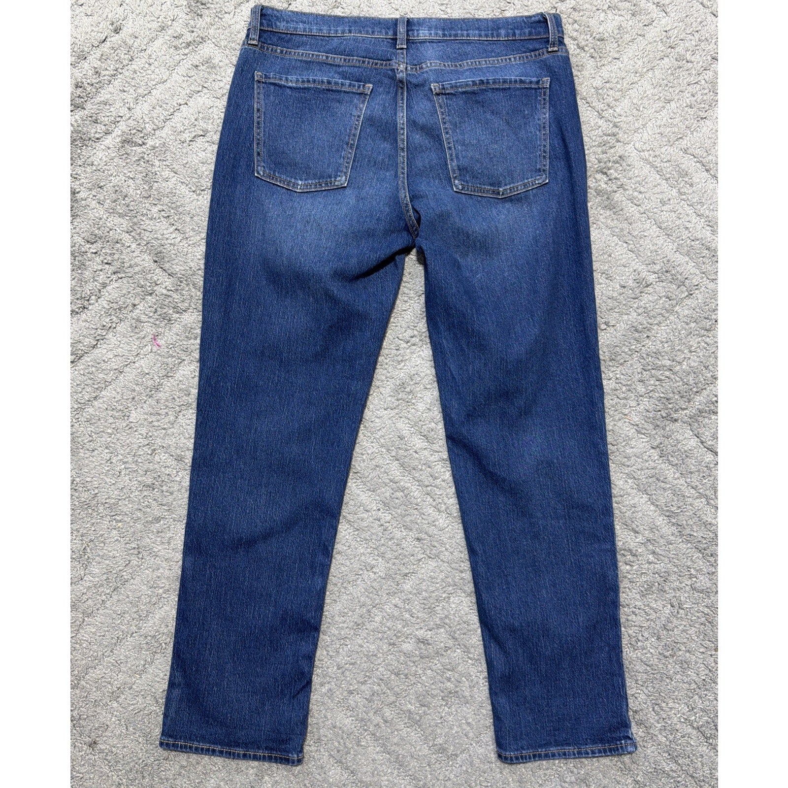 Womens Old Navy Mid-Rise Wow Boyfriend Ankle Blue Denim Jeans Cotton Blend 12