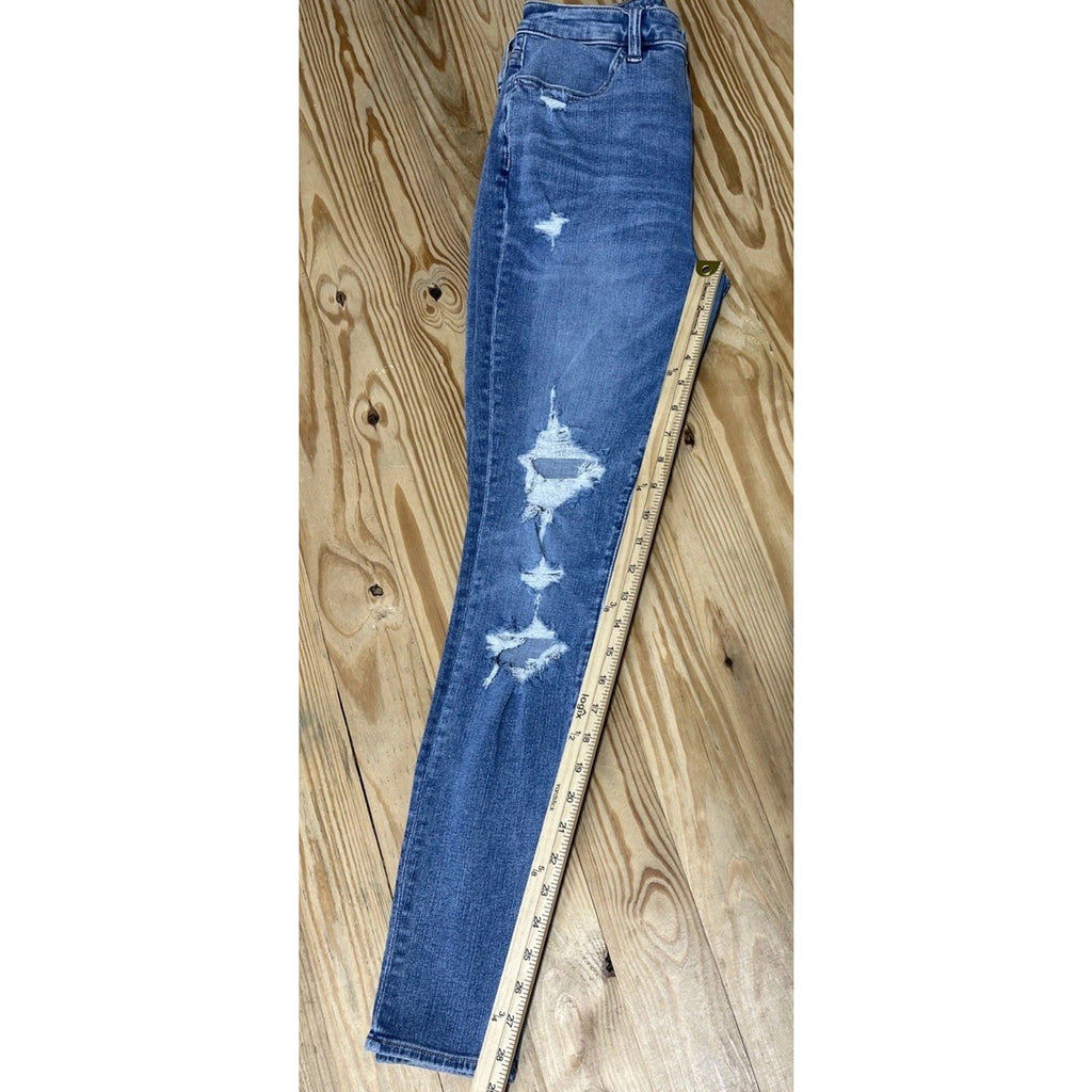 American Eagle Dream Jean Super High Rise Jegging Stretch Blue Jeans 8 27x28.5