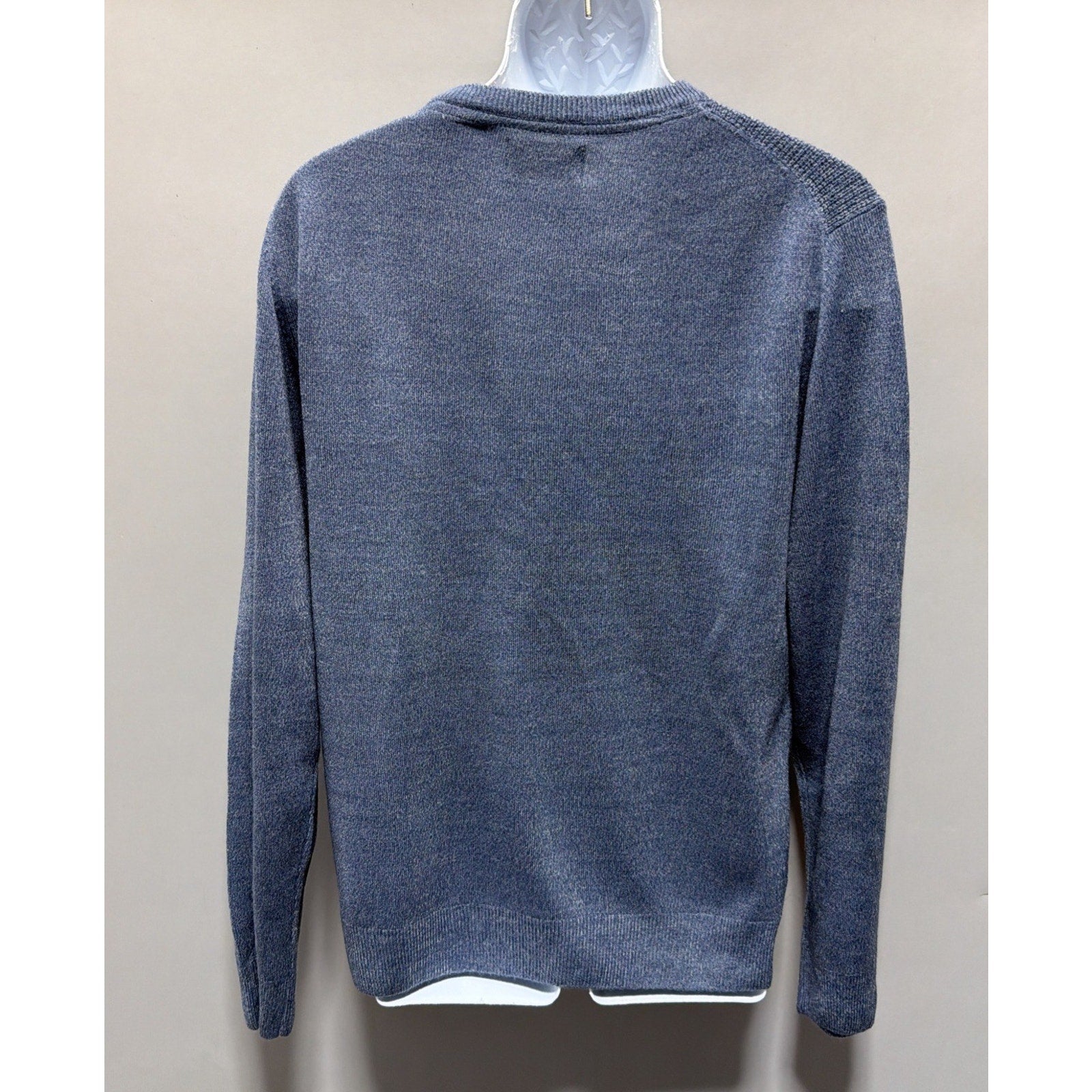New Weatherproof Men's Medium Denim Blue Waffle Knit Crewneck Sweater
