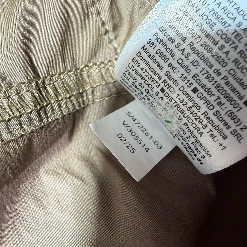 Athleta Women’s M Taupe Parachute Pants Wide Leg Drawstring Hem Zip Pockets