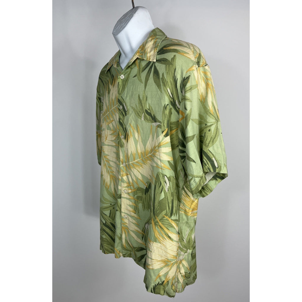 IZOD GOLF 100% Washable Silk Camp Tropicabana Aloha Shirt Casual Mens Large