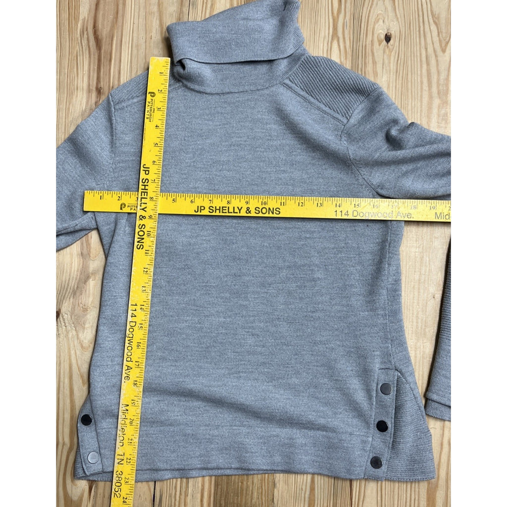 LADIES Athleta LONG SLEEVED Merino Wool GREY TURTLENECK SWEATER - SIZE S