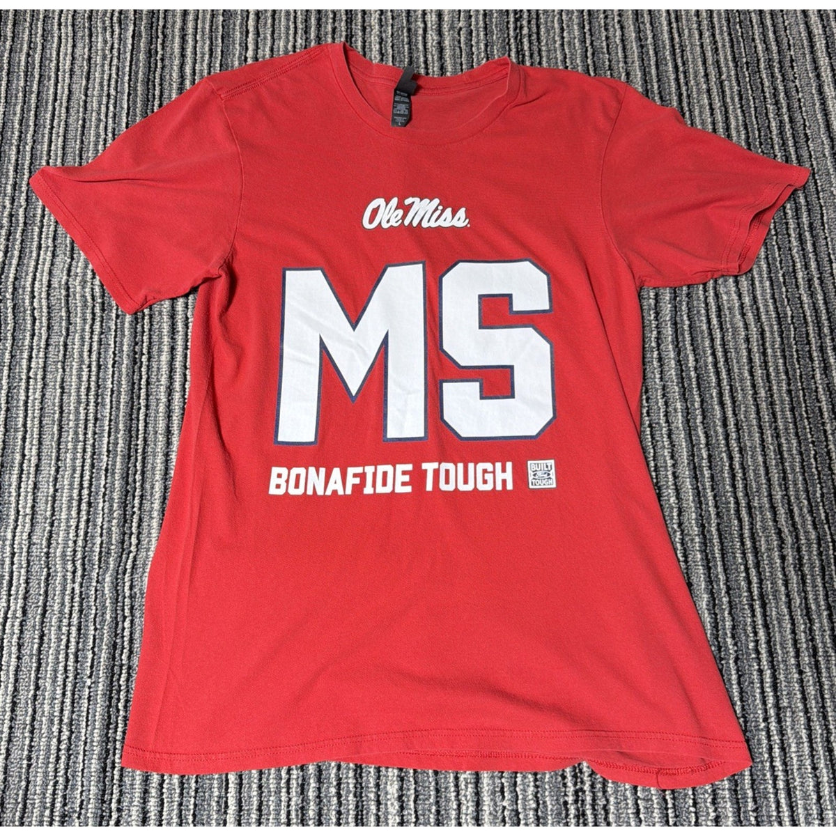 Ole Miss Shirt Adult L Red "MS BONAFIDE TOUGH" Ford F150 Concert Tee