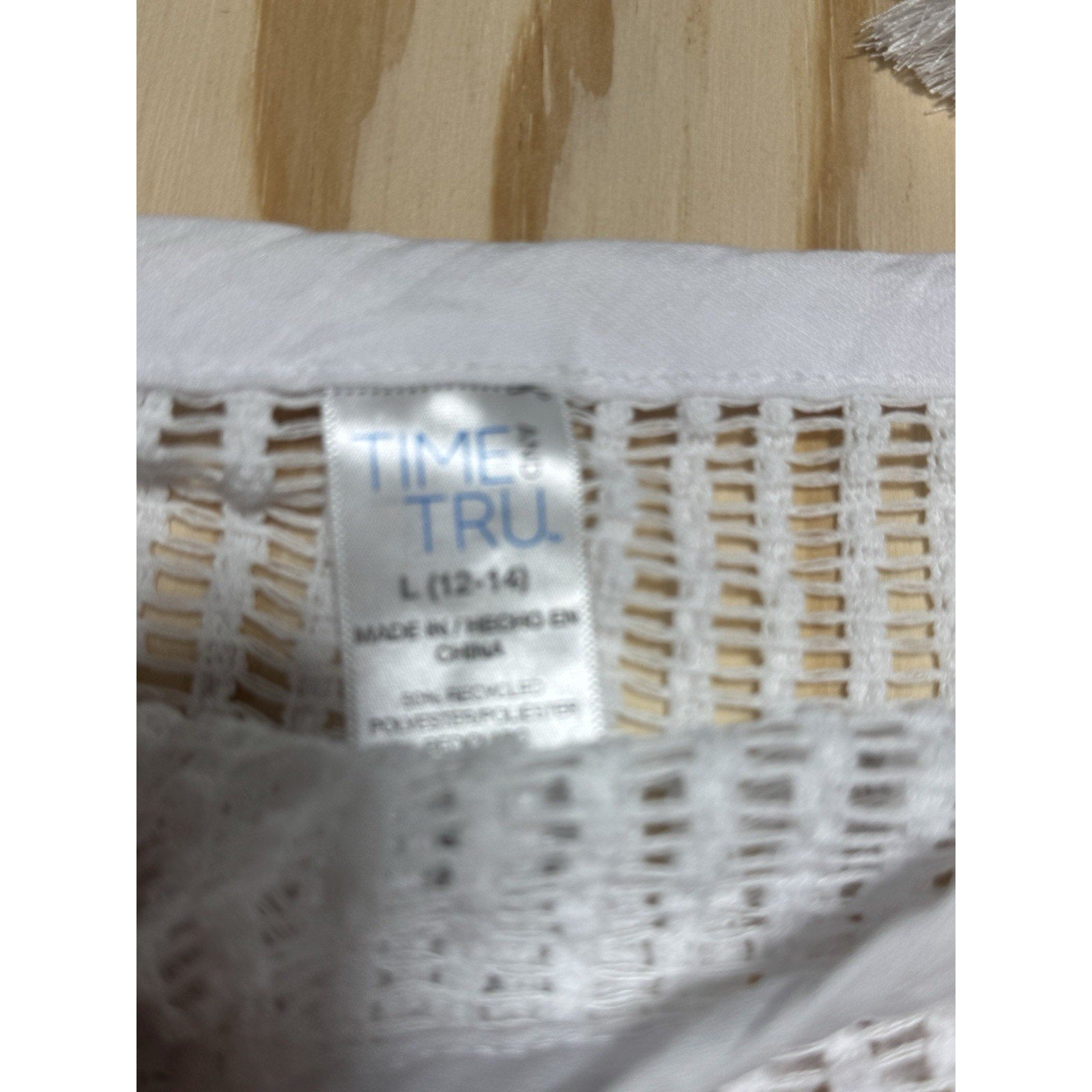 Time and Tru Women's White Striped Button Up Dress Size L