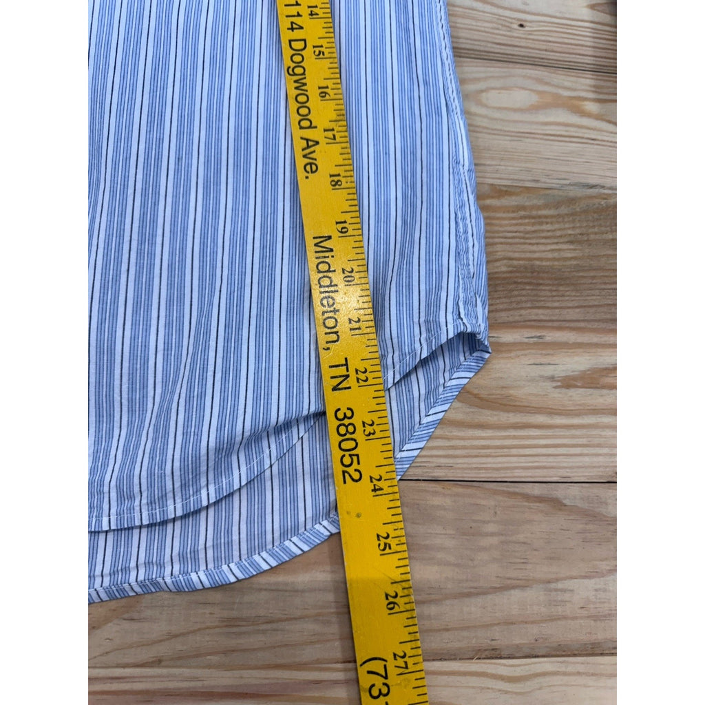 Gap 100% Cotton Fitted men’s button down long sleeve shirt Small Blue Striped