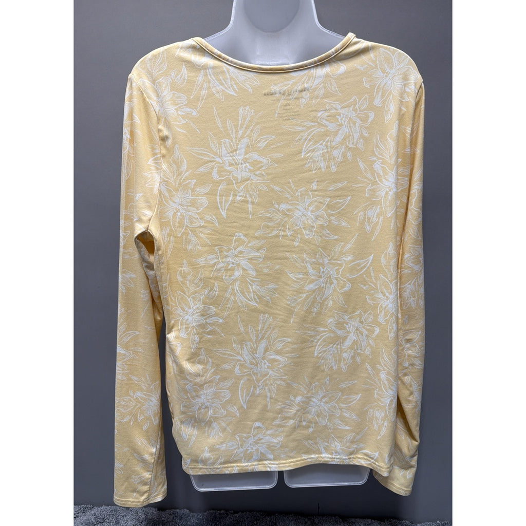 WOMEN'S HANG TEN LONG SLEEVE SOFT FEEL QUICK DRY SUN TEE! UPF 50+XL Pocket