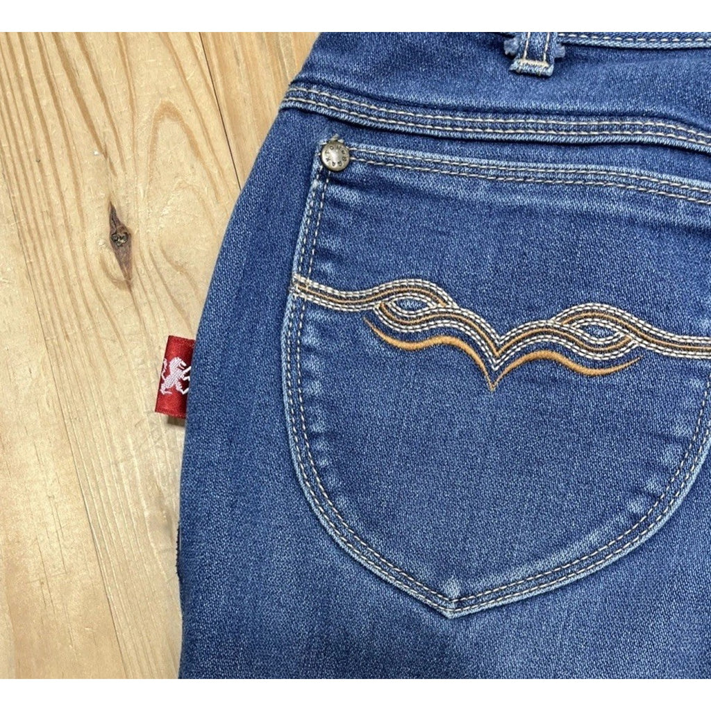 Vintage Braxton Womens Blue High-Waisted Straight-Leg Denim Jeans Size 25x29