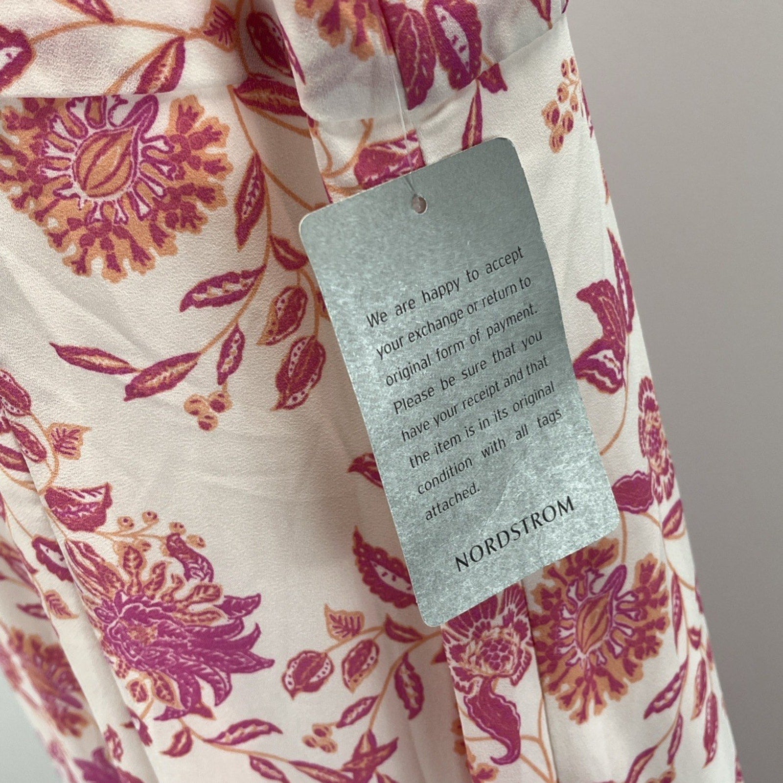 Collective Concepts Womens Floral Ruffle Detail Lace Up Midi Dress Size M NWT