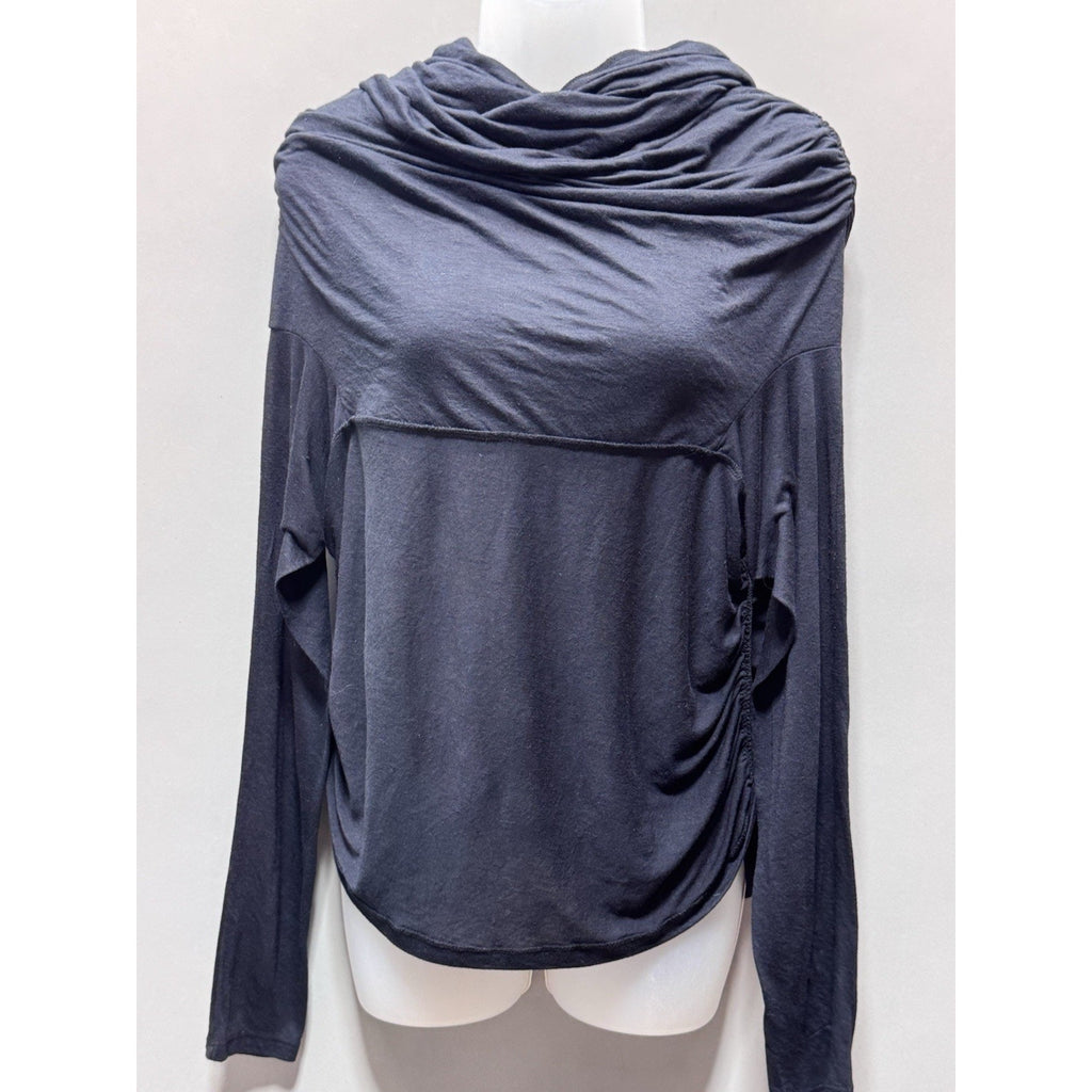 Abercrombie & Fitch Women's X-Large Soft Cowl Neck Pullover Black Jersey Loose